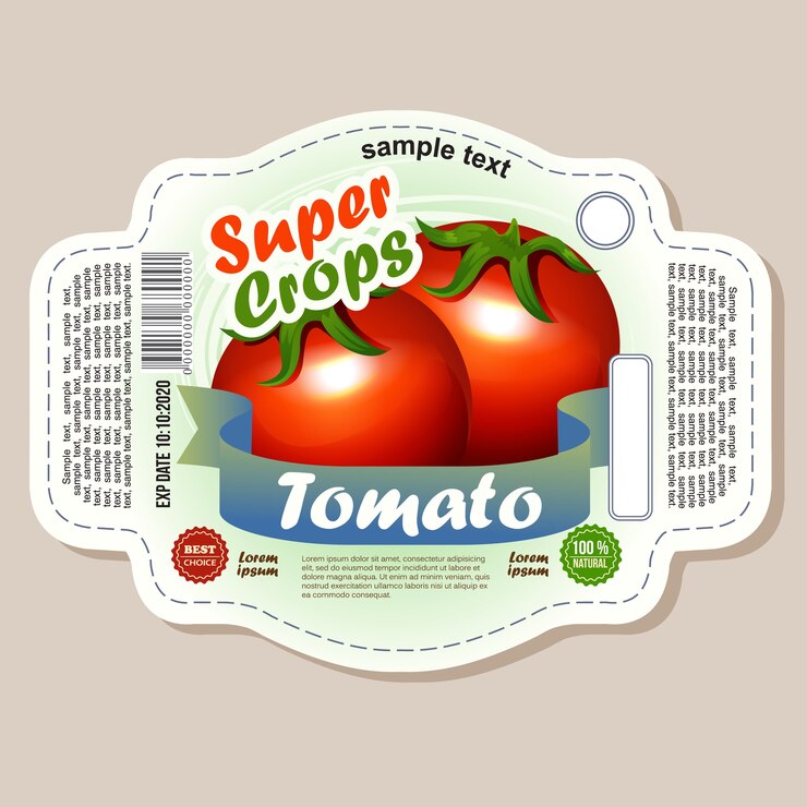 autocollant d&#39;étiquette de tomate
