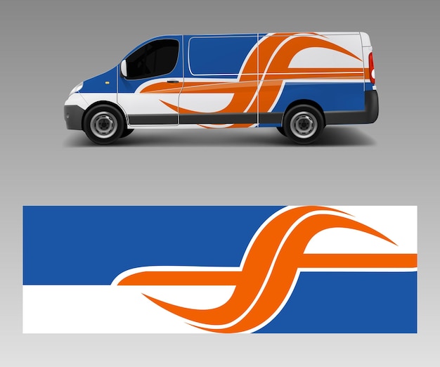 Vecteur autocollant de fourgonnette avec des formes d'ondes vertes vecteur d'enveloppe de camion et de voiture dessins abstraits graphiques à rayures pour véhicule de marque