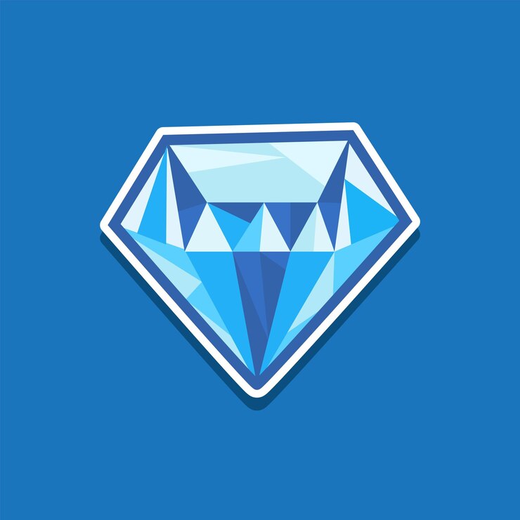 Vecteur autocollant icône de bijoux en diamant