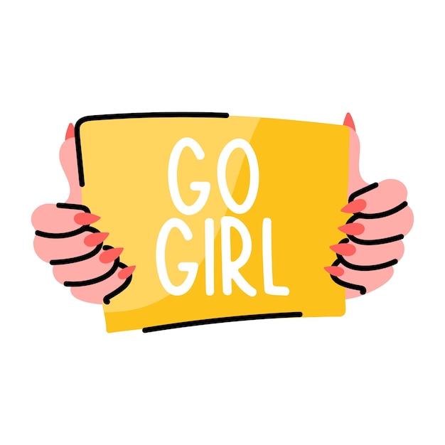 Un Autocollant Modifiable De Go Girl