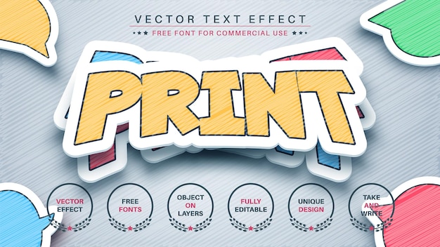 Autocollant Modifier Le Style De Police D'effet De Texte Modifiable