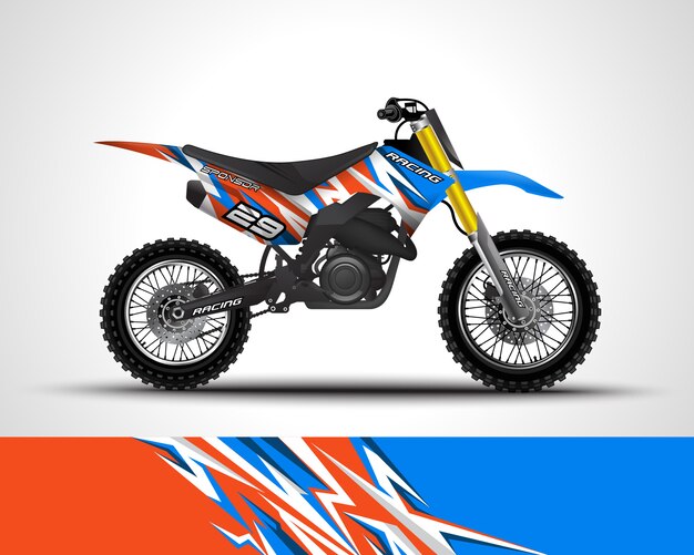 Autocollant De Motocross Et Illustration D'autocollant En Vinyle.