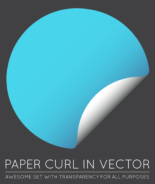 Vecteur autocollant avec papier curl avec ombre isolé.