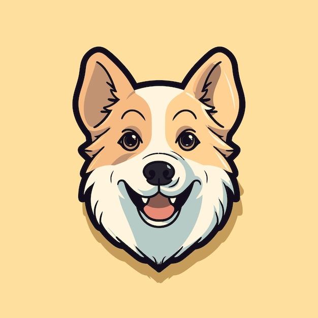 Autocollant vectoriel logo chien mignon