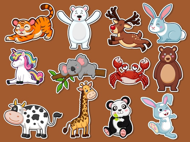 1800 PCS Autocollants Animaux Ronds, 36 Dessins Animaux  Sauvages/Fermes/Marins Autocollants de Récompense de Professeur de Dessin  Animé pour Enfants