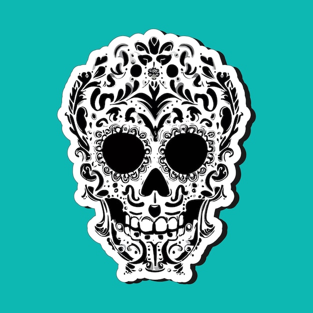Vecteur les autocollants de crâne mexicain sont conçus pour célébrer le jour des morts