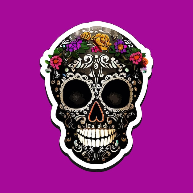 Vecteur les autocollants de crâne mexicain sont conçus pour célébrer le jour des morts