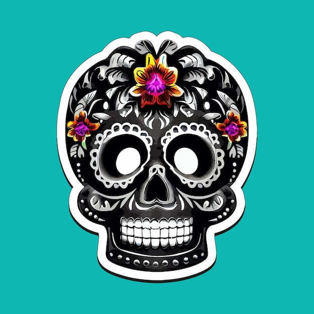 Les Autocollants De Crâne Mexicain Sont Conçus Pour Célébrer Le Jour Des Morts