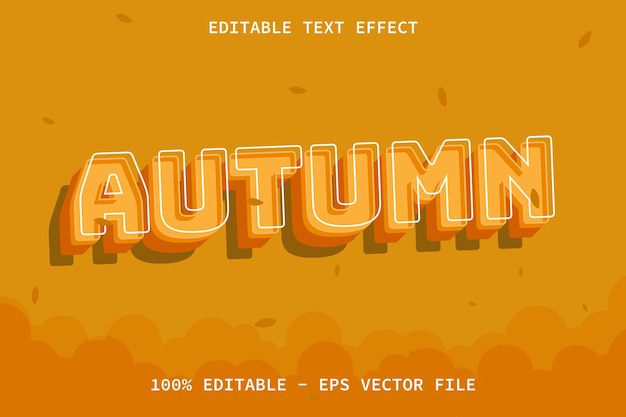 Automne Avec Effet De Texte Modifiable De Style Dessin Animé