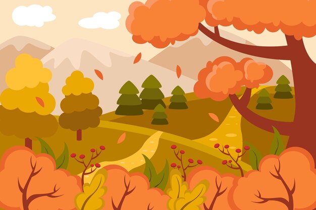 Vecteur automne_landcsape_background