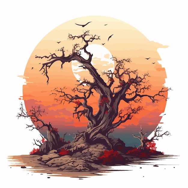 Vecteur autumn_dead_tree_vector