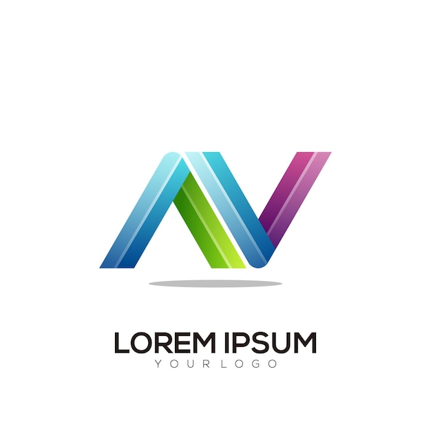 AV lettre logo illustration colorée