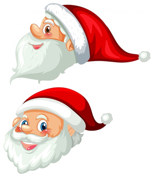 Avant et côté de la tête du père Noël