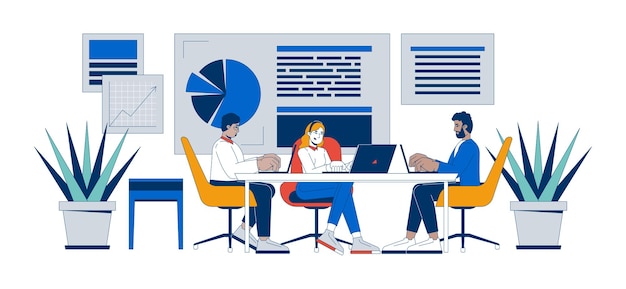 Les avantages du travail d'équipe illustration plate de dessin animé