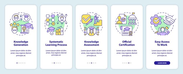 Avantages de l'écran de l'application mobile d'intégration de l'éducation formelle