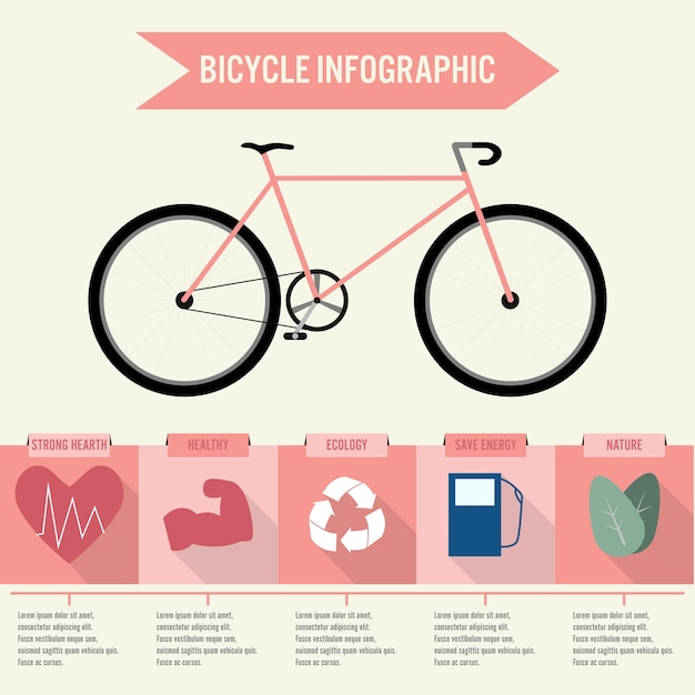 Vecteur avantages de l'infographie cycliste