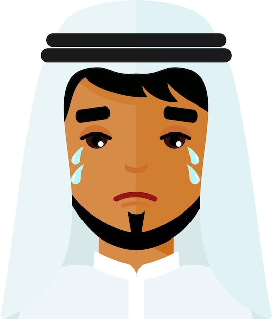 Vecteur l'avatar arabe qui pleure