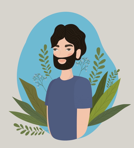 Avatar d'une conception d'homme, personne de sexe masculin garçon personnes médias sociaux humains et thème portrait Illustration vectorielle