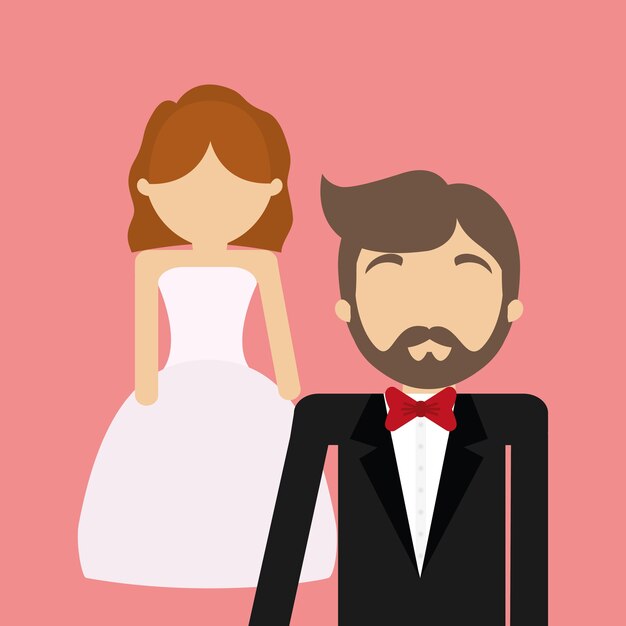 Vecteur avatar couple de mariage