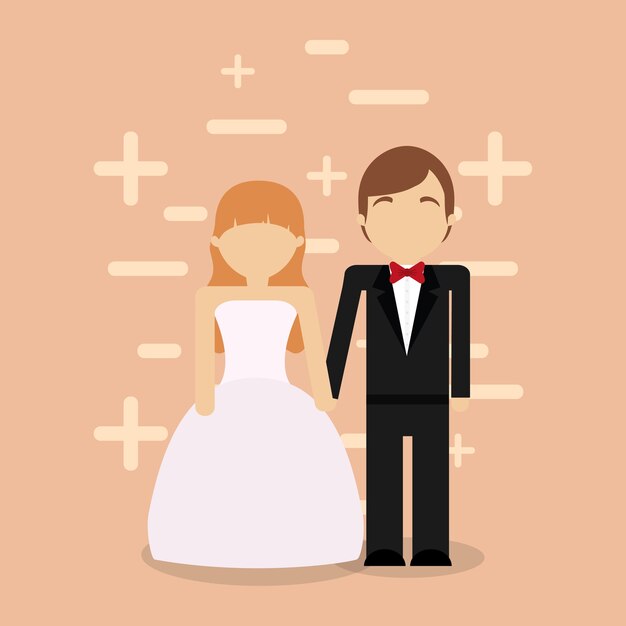 Vecteur avatar couple de mariage