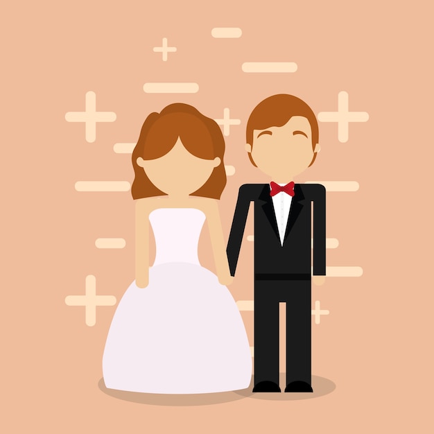Vecteur avatar couple de mariage
