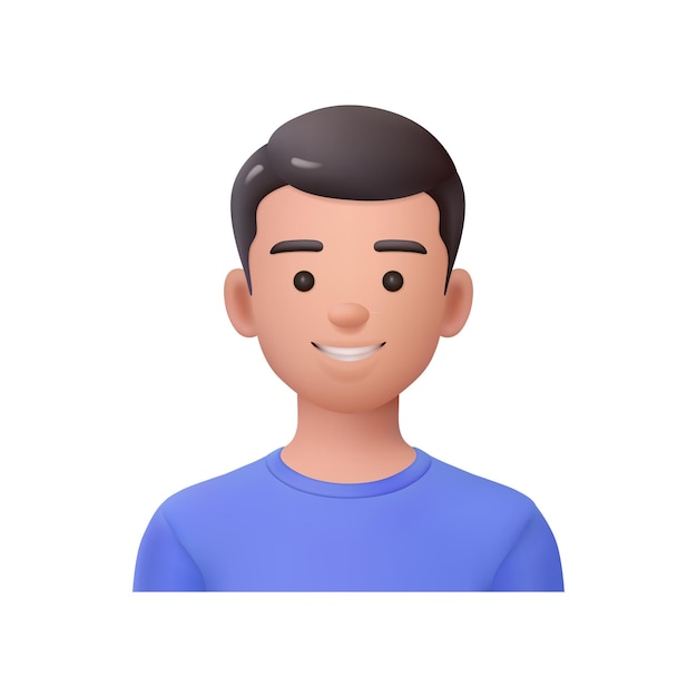 L'avatar du profil du personnage de l'homme souriant