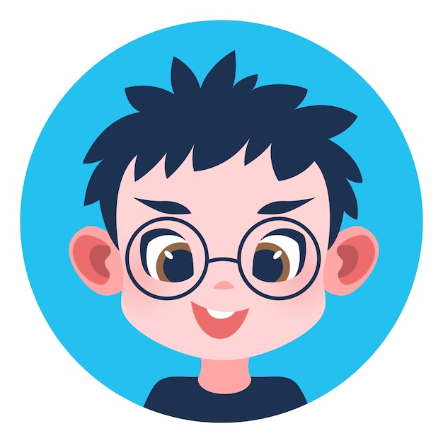 Avatar enfant rond Funny boy in glasses portrait