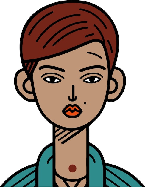 Avatar Féminin Visage De Femme Icône Colorée Illustration Vectorielle