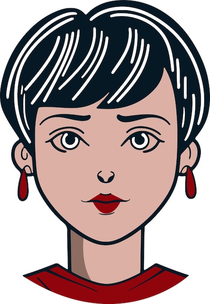 Avatar féminin visage de femme icône colorée illustration vectorielle