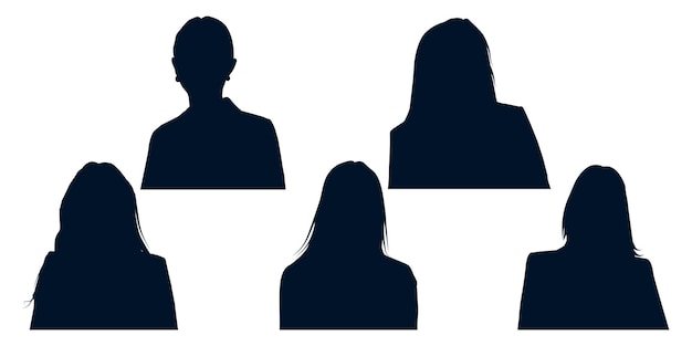 Vecteur avatar d'une femme d'affaires silhouettes de profil art vectoriel