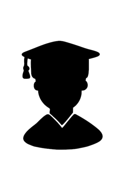 L'avatar de l'icône de l'étudiant diplômé Illustration vectorielle dans un style plat isolé sur fond blanc