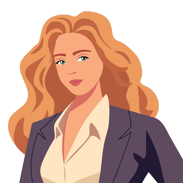 Avatar Jeune Belle Femme Blonde Illustration Vectorielle