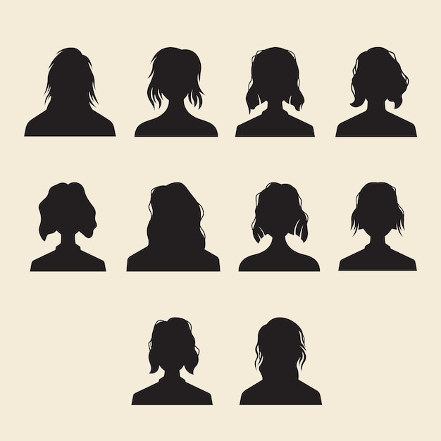 Vecteur avatar de silhouettes de tête masculine et féminine signe de profil d'avatar masculin et féminin icônes de profil