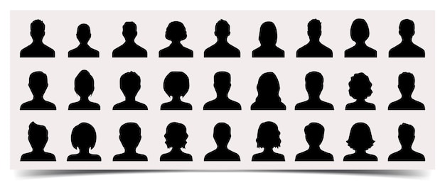 Avatar De Silhouettes De Tête Masculine Et Féminine