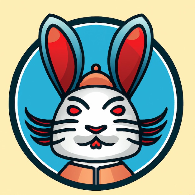 Vecteur avatar tête de lapin