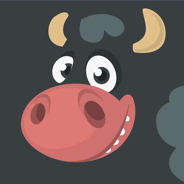 Avatar De Visage De Vache Drôle De Dessin Animé