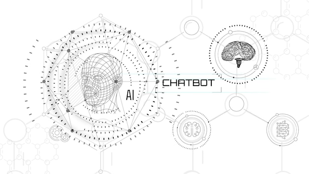 Vecteur l'avenir des nouvelles technologies dépend de l'utilisation de l'intelligence artificielle