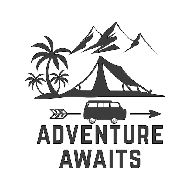 Vecteur l'aventure attend t-shirt