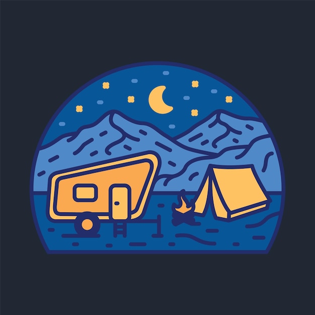 Aventure dans la nuit illustration graphique vector art tshirt design