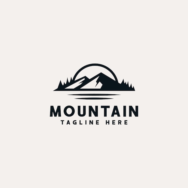 Aventure En Montagne Et Modèle De Logo Vintage En Plein Air.