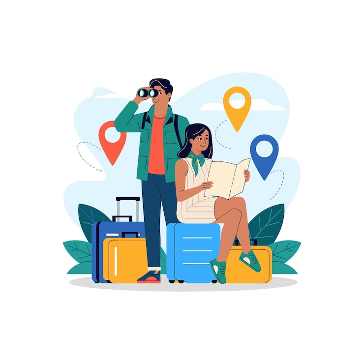 Vecteur l'aventure nous attend