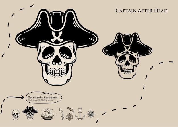 Vecteur l'aventure des pirates du crâne illustrations