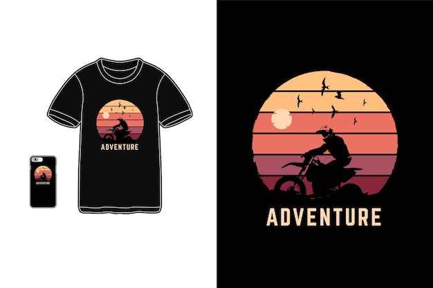 Aventure, T-shirt Merchandise Siluet Typographie