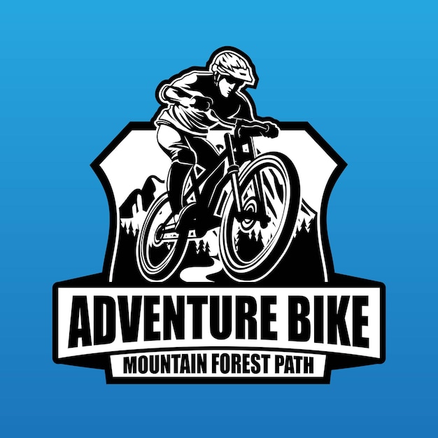 Vecteur aventure vélo sports logo vélo de montagne sports d'aventure
