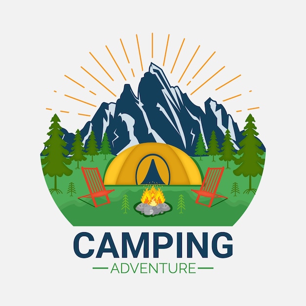 Aventures De Camping Typographie D'illustration Vectorielle Pour Affiche De T-shirt