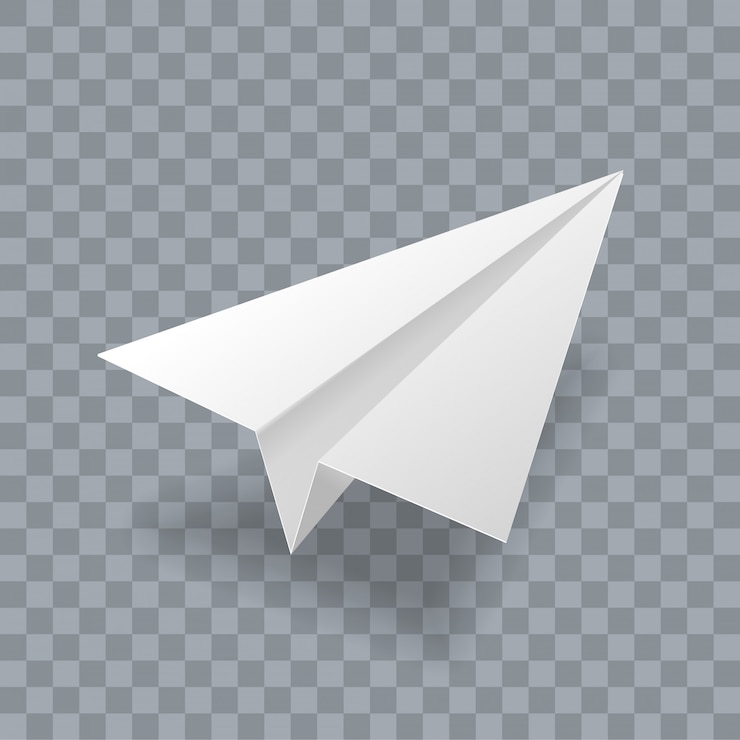 Vecteur avion en papier modèle 3d réaliste.