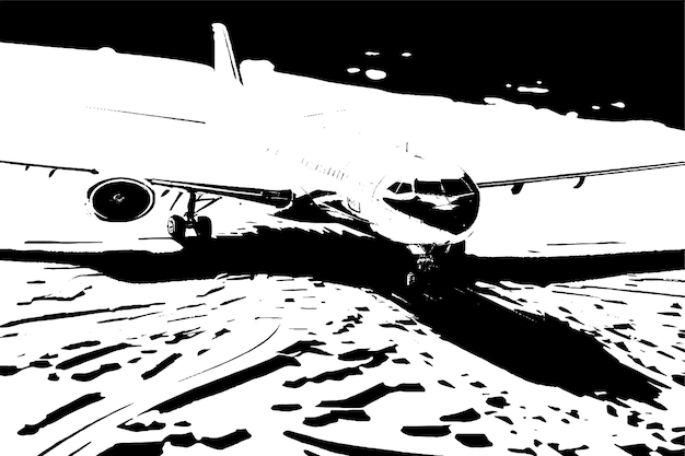 Vecteur avion superposition noire texture monochrome sur fond blanc fond d'illustration vectorielle