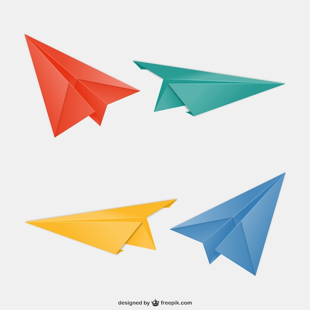 Avions De Papier Coloré Vecteur