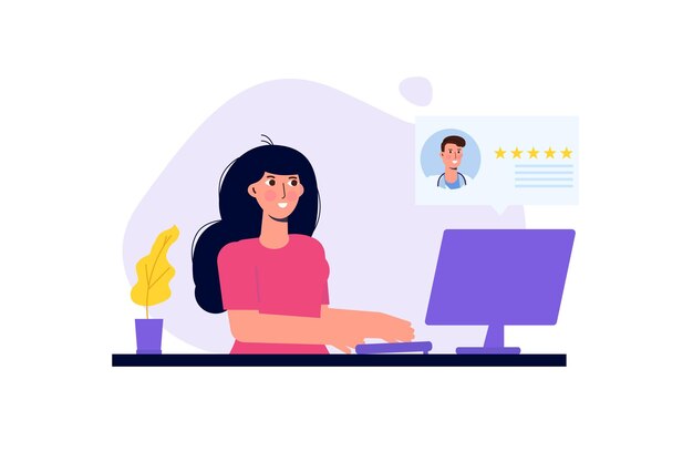 Avis de médecins en ligne Choisissez un médecin pour le concept de consultation Illustration vectorielle