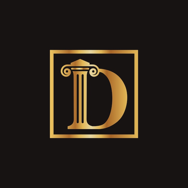 Avocat Droit Lettre D Logo Avec Modèle De Vecteur Rectangulaire Moderne Créatif Loi Entreprise Lettre D Logo Design
